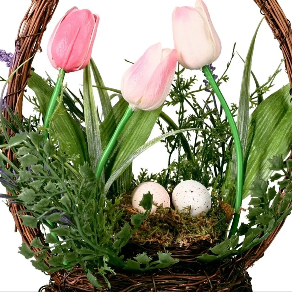 New! Target Bullseye Playground Tulips Faux Floral Wreath Basket, 2026